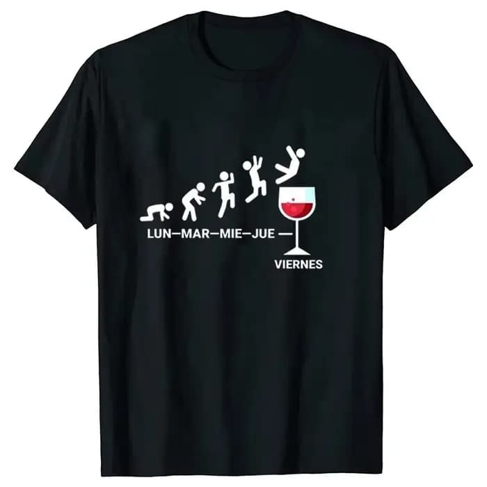 T-shirts imprimés Viernes Beer pour femmes et hommes, à manches courtes, col rond, drôles, décontrac