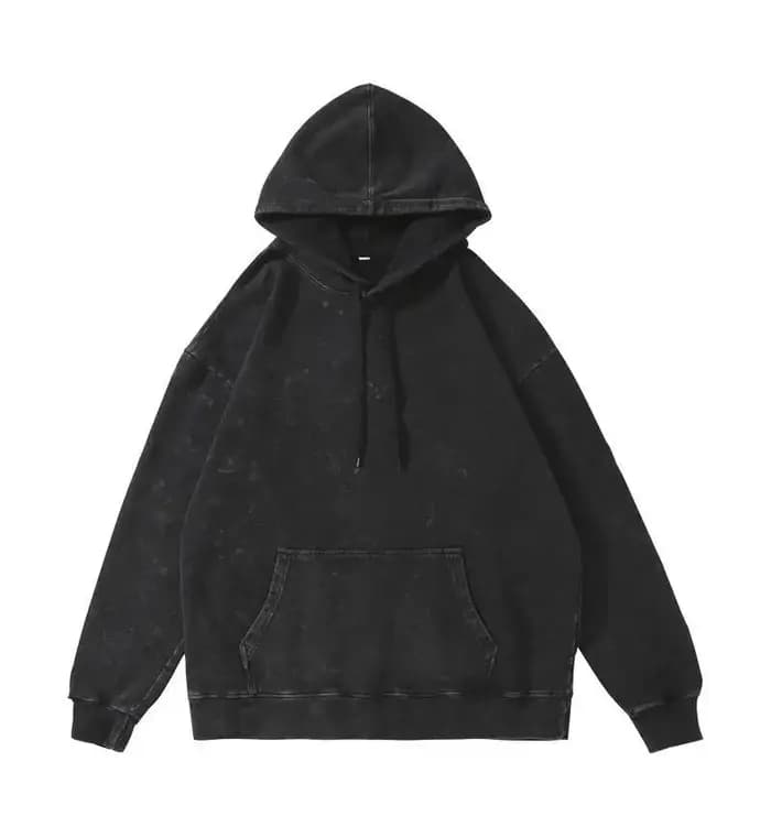 Sweat-shirt à capuche épais délavé pour hommes et femmes, 380g, rétro américain, goutte d'épaule, co