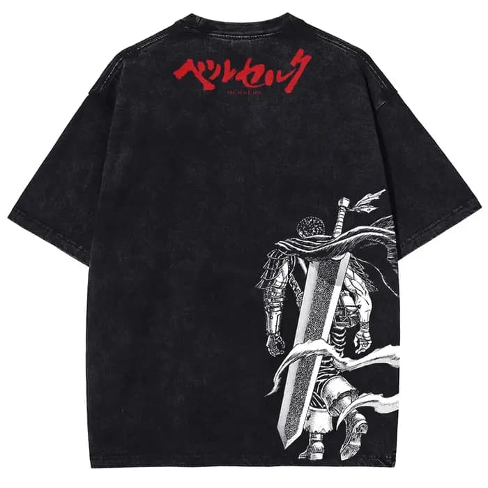 Berserk Guts Manga T-shirt graphique pour hommes femmes vêtements surdimensionné lavé coton