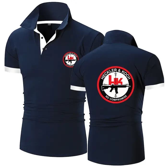Hk Heckler Koch pas d'arrivée 2025 nouvelle mode Polo hommes décontracté col rabattu à manches courtes été Slim Fit hauts