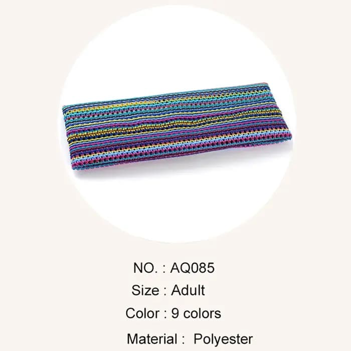 Geebro-Bandeau élastique à rayures multicolores vintage pour hommes et femmes
