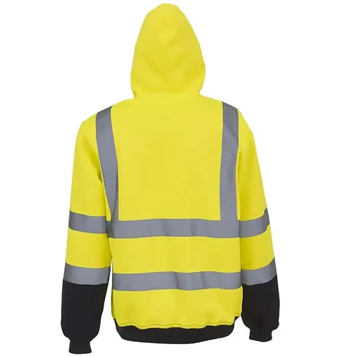 Hi Vis – sweat à capuche avec poche pour homme, haut à cordon de serrage, pour travaux de Construction, urgence sur la route