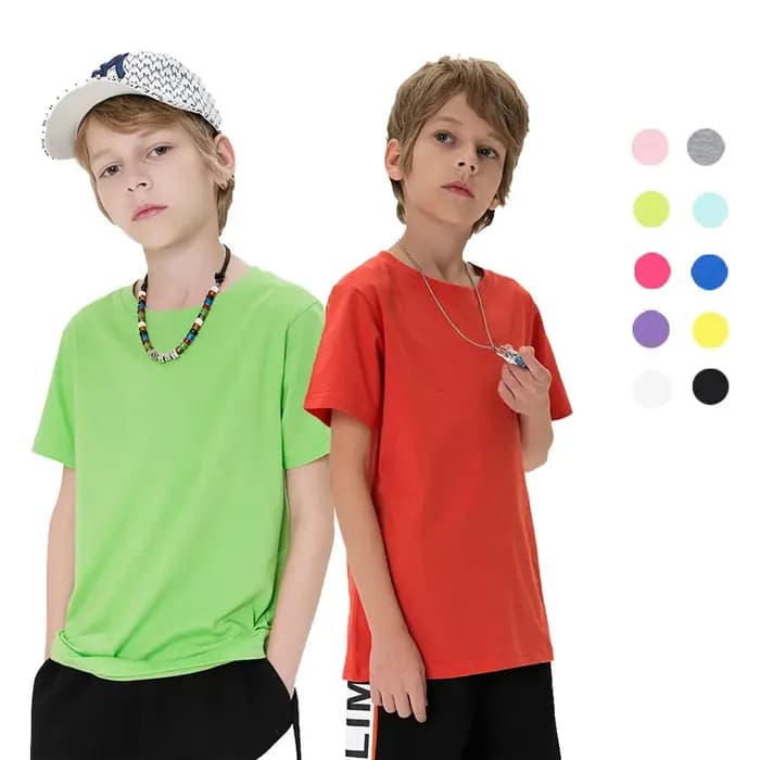 T-shirt blanc 100% coton pour garçons et filles