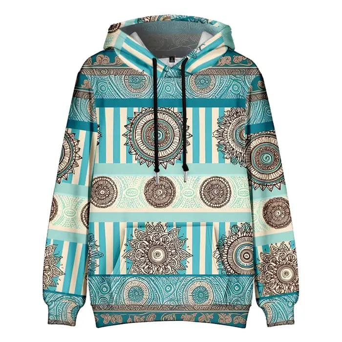 Sweat à capuche imprimé géométrique pour femmes