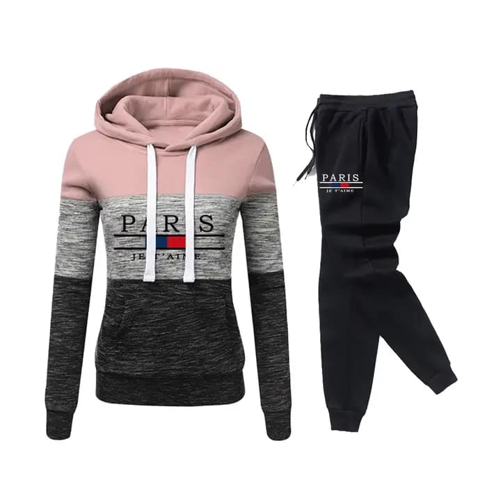 Parigi mode survêtement à capuche pour femmes automne hiver sport décontracté Jogging costume dames maison en plein air confortable tenues chaudes