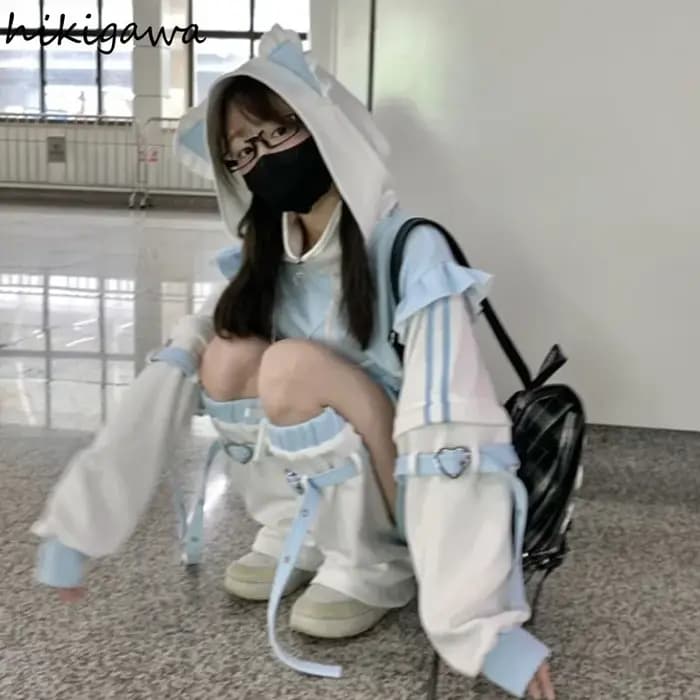 Vestes à capuche japonaises Y2k