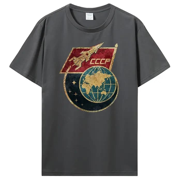 CCCP Original russe espace urss t-shirt classique mode hommes coton col rond