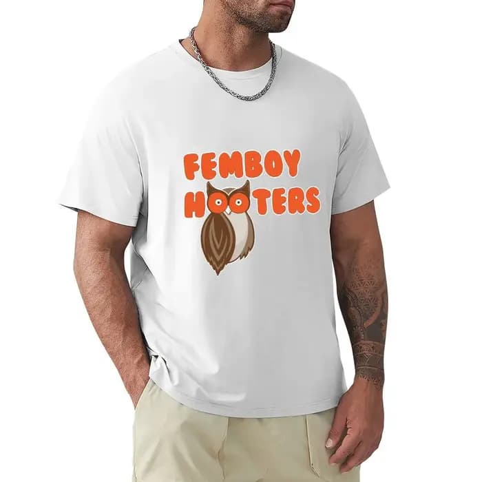 Femboy Hooters T-Shirt homme T-Shirt drôle chemise coton hommes T-Shirt