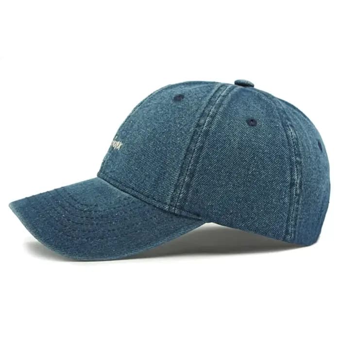 Casquette Snapback Printemps-Été en Denim Lavable Brodé pour Hommes et Femmes