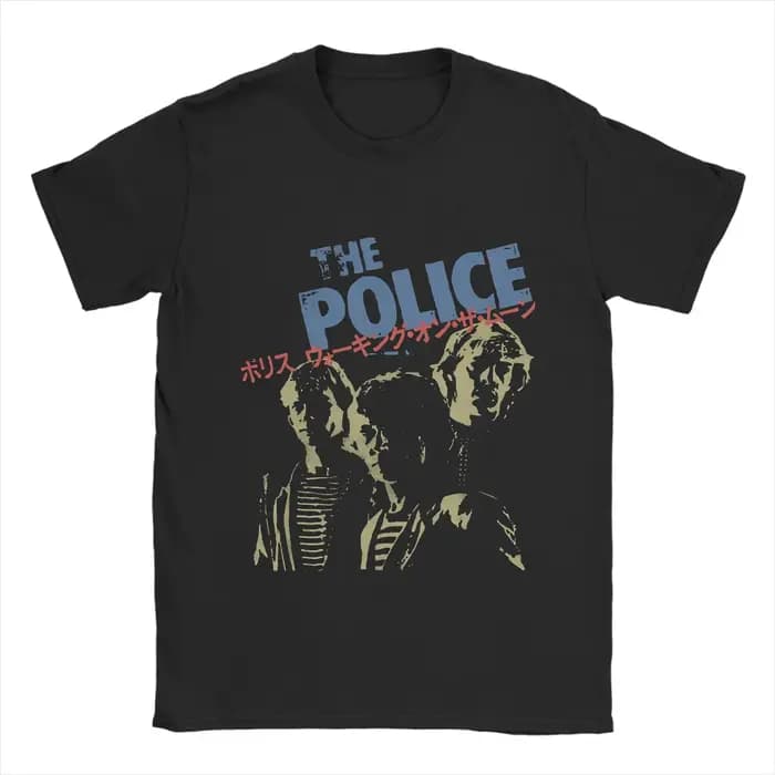 T-shirts imprimés avec l'image du groupe de rock The Police pour hommes et femmes