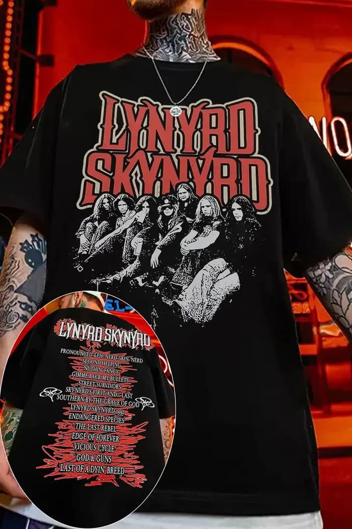 Lynyrd Skynyrd Rock Band Graphic TShirt pour hommes et femmes