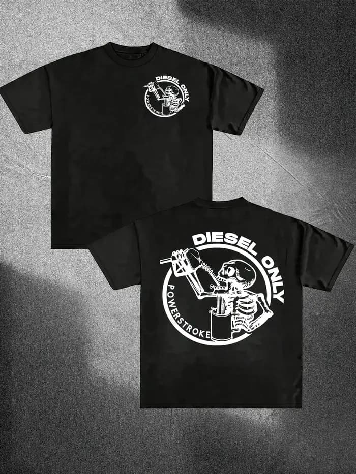 Diesel Power Impact Only T-shirt décontracté à manches courtes et col rond pour homme, style ample,