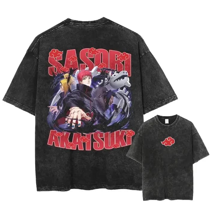 T-shirt streetwear Harajuku délavé