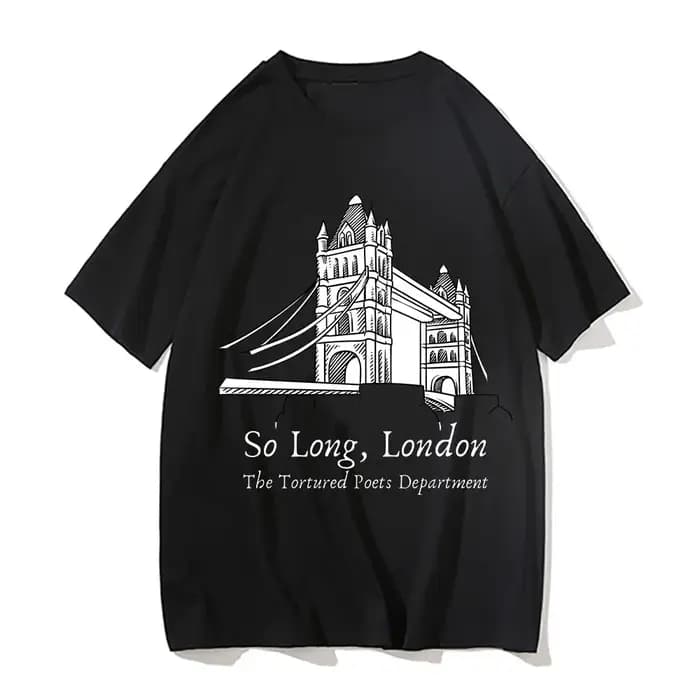 T-shirt So Long London TTPD imprimé pour homme, manches courtes, confortable, Hip Hop, Streetwear, t