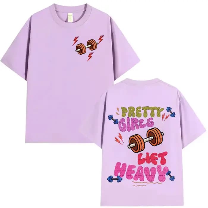 Drôle jolies filles ascenseur poids Muscle Fitness T-Shirt hommes femmes rétro esthétique à manches courtes T-shirts