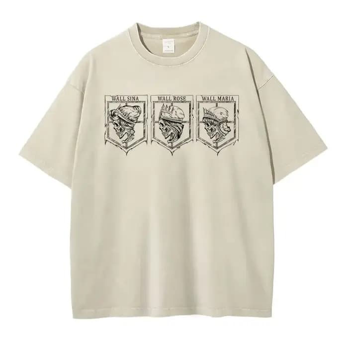 Eren Jaeger T-shirts Vintage lavé Anime t-titane a-attaque t-shirt Manga Shingeki no Kyojin Levi Mikasa manches courtes