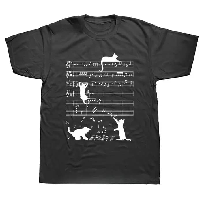 T-shirt pour homme : imprimé amusant 100 % coton pur – motif chat