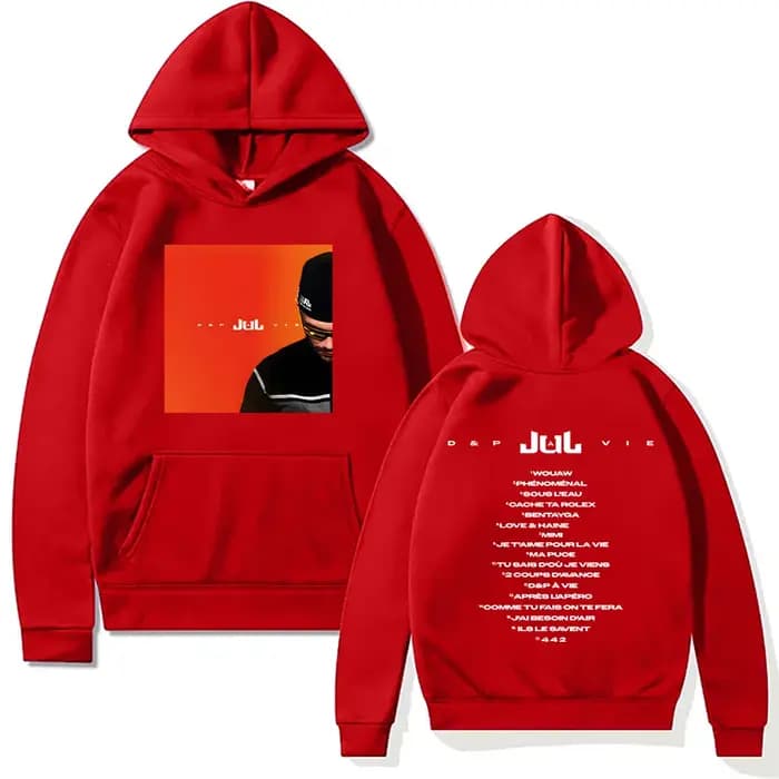 Rappeur Jul sweat à capuche JuL D & P Pour Vie Album de musique sweat-shirts graphiques tendances Design créatif