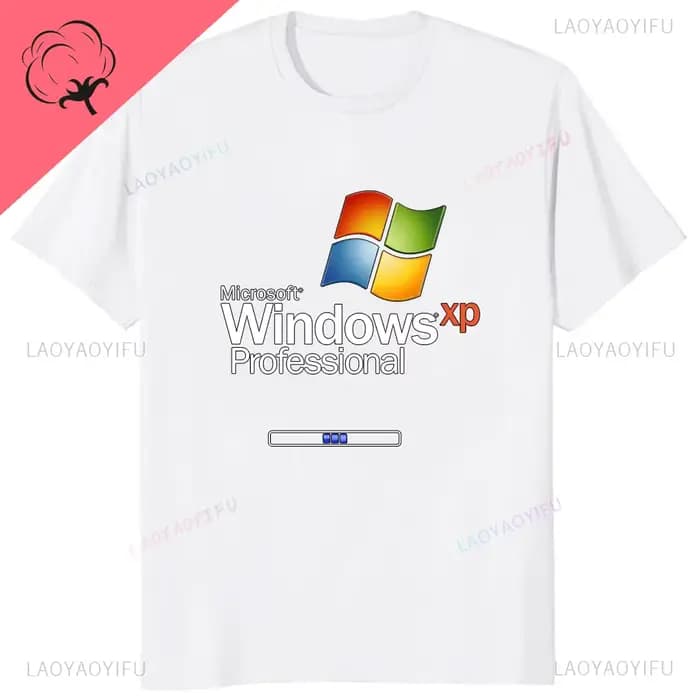 Windows XP LOGO professionnel imprimé T-shirt décontracté mode ample confort respirer coton T-shirt