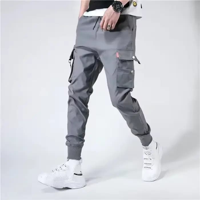 Joggers Cargo Pants for Men, Casual Hip Hop, Hit Document Pocket, FJJord Pants, Streetwear, Ribbons