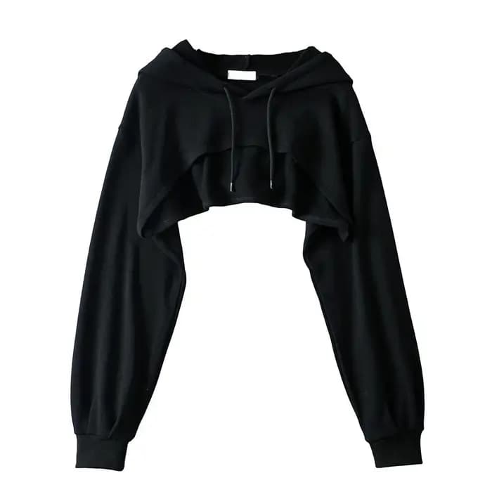Sweat à capuche court pour femmes