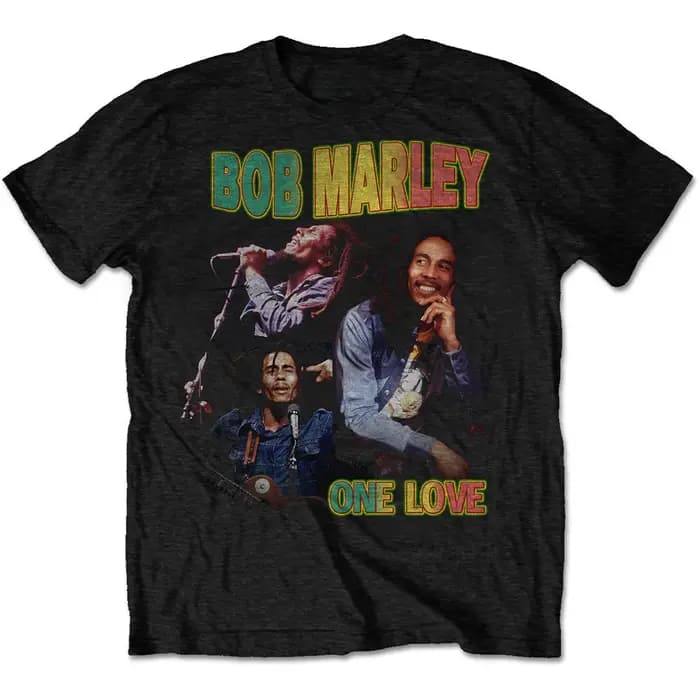 T-Shirt en coton avec image de Bob Marley