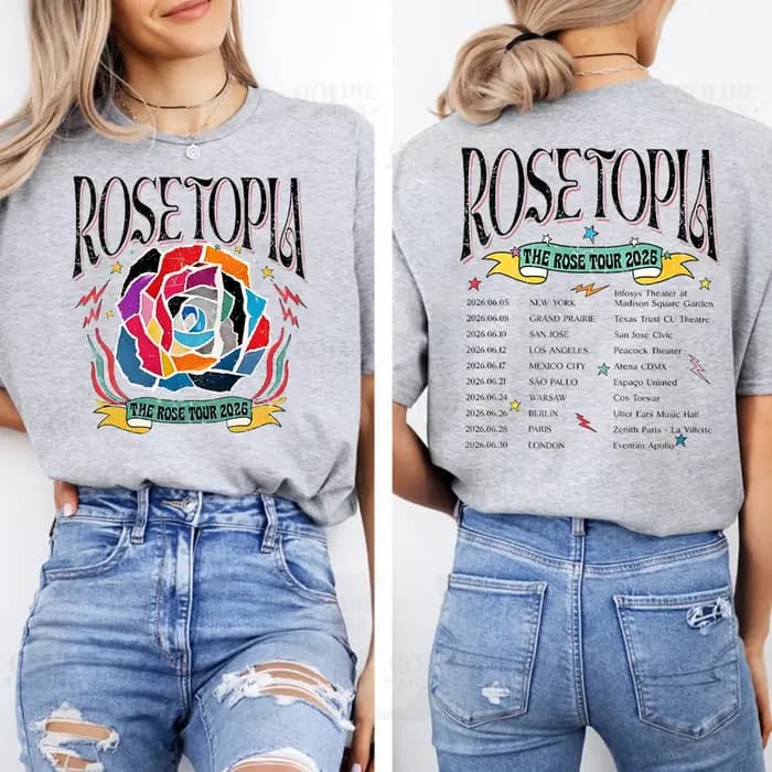 T-shirt The Rose Rosetopia World Tour 2026 avec impression double face