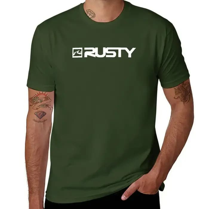 T-shirt graphique Rusty Surfwear pour hommes, grande taille, médicaments unis