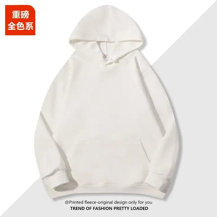 2026 hommes et femmes 600g coton argent renard polaire à capuche à manches longues sweat couleur uni
