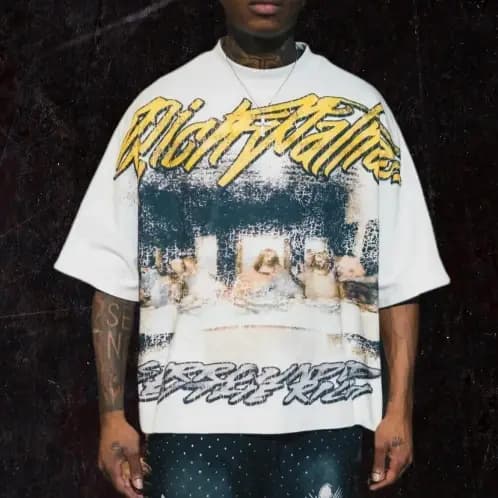 Street Sage Hip Hop Vintage graphique T-Shirt surdimensionné coton