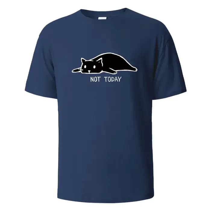Pas aujourd'hui T-shirts imprimés drôles pour hommes 100% coton été respirant confortable hauts à manches courtes col
