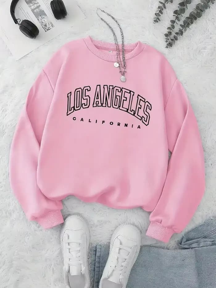 Sweat à capuche imprimé Los Angeles