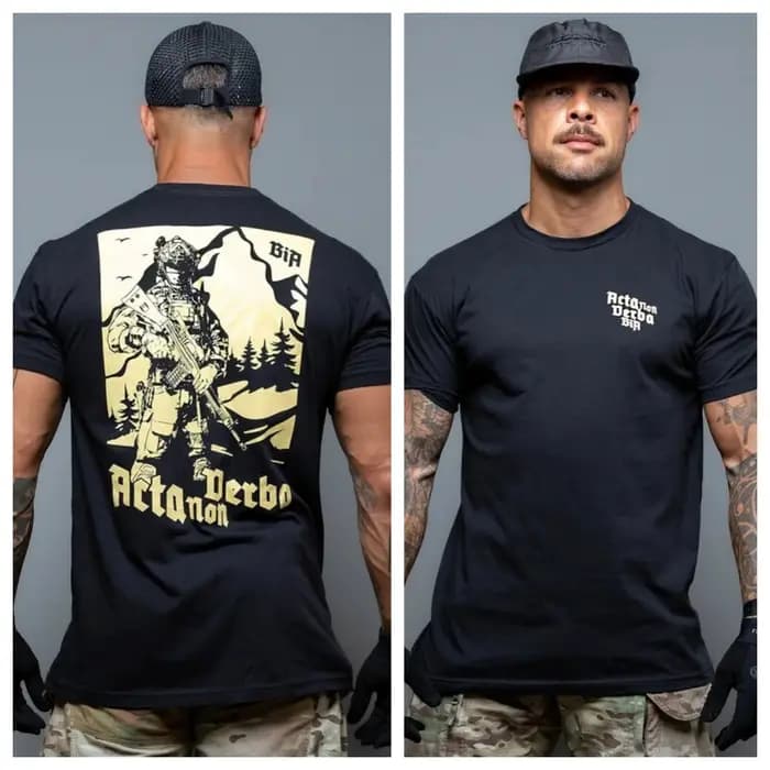 T-shirt décontracté d'été Acta Non Verba style artistique tactique militaire