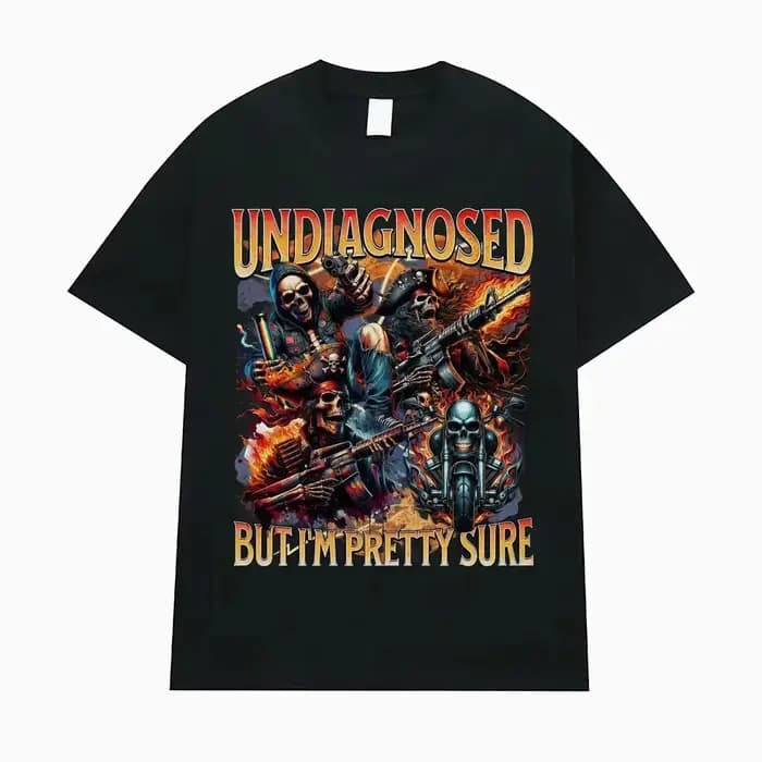 Indiagnostic mais je suis assez sûr Meme t-shirts drôle autisme squelette