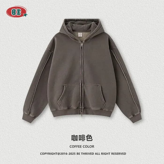 2025 automne hiver mode sweat à capuche polaire pour hommes fermeture éclair coton coupe tridimensionnelle épaissi