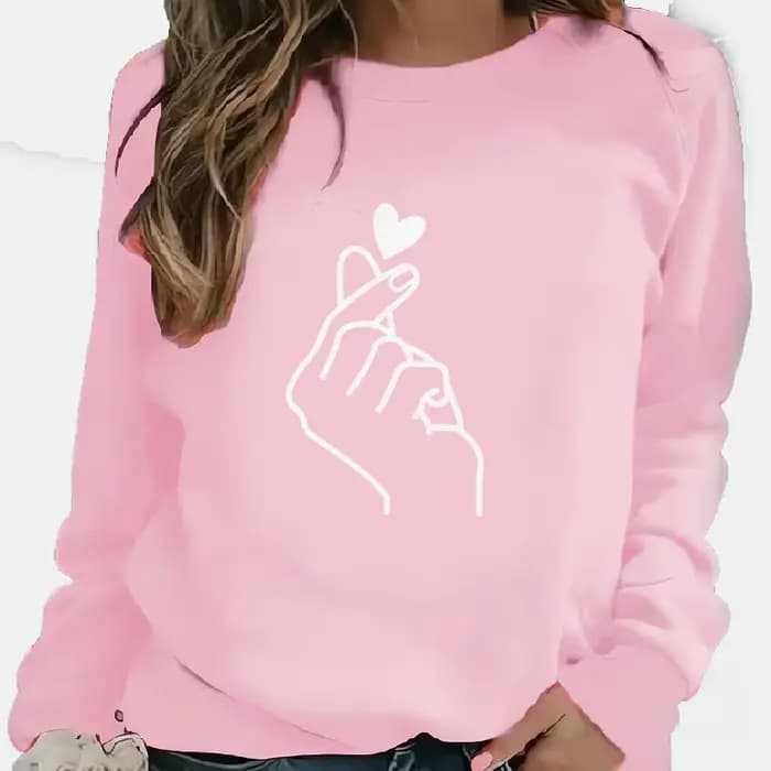 Sweat à capuche imprimé sourire à col rond pour femmes