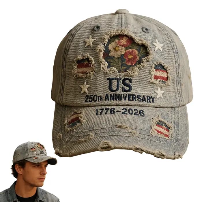 Casquette de course vintage effet vieilli avec drapeau américain pour hommes et femmes
