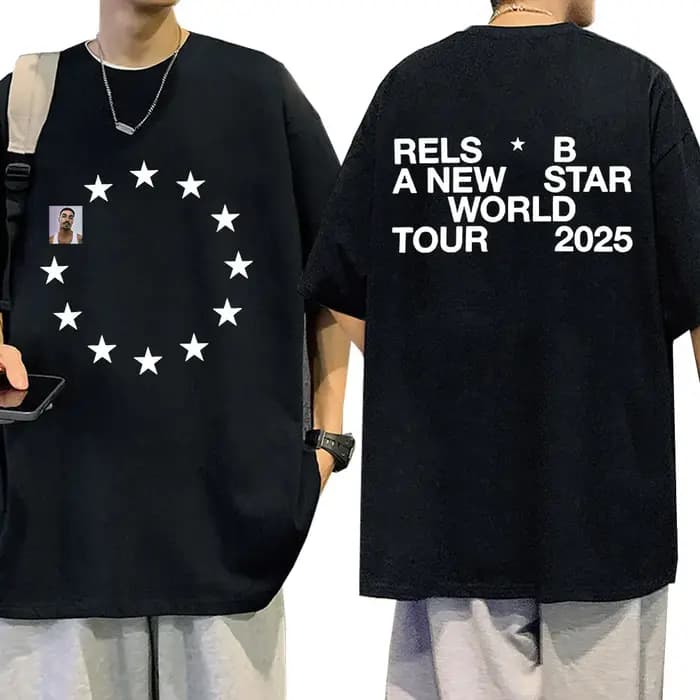 Rels B A New Star World Tour 2025 Merch T-shirt hommes femmes vêtements Hip Hop T-shirts coton décontracté Harajuku