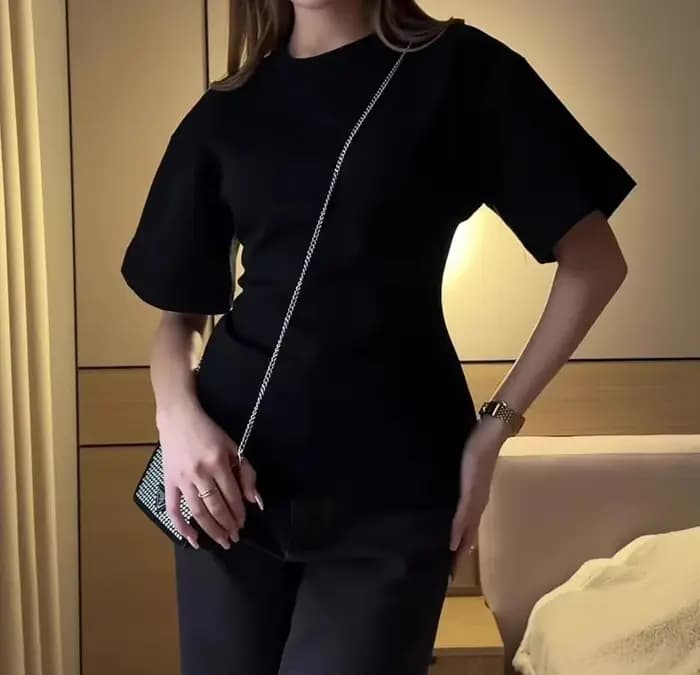 Vêtements pour femmes 2026 Nouvelle collection T-shirt en coton uni à col rond