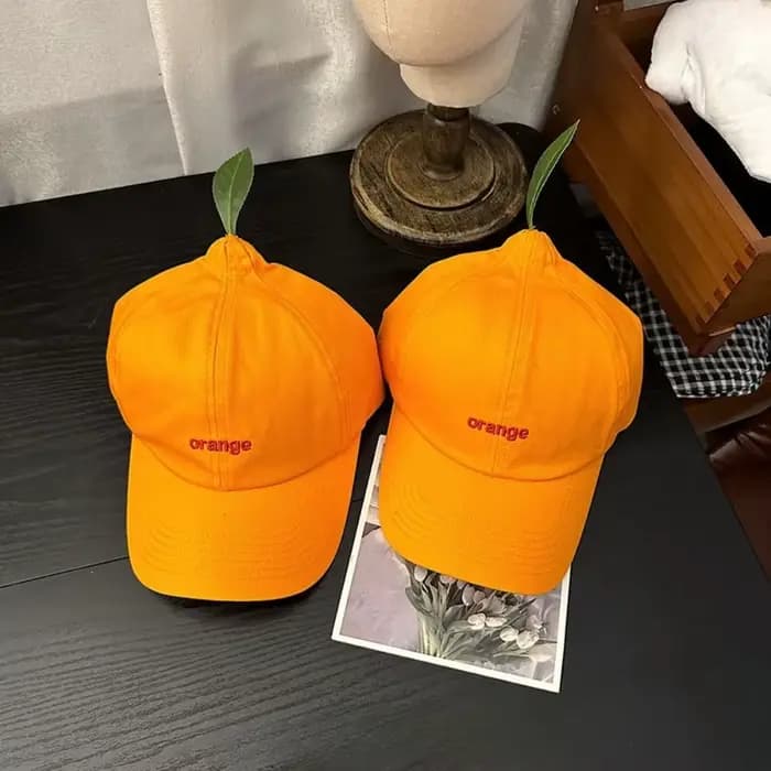 Casquette de baseball décontractée en coton orange