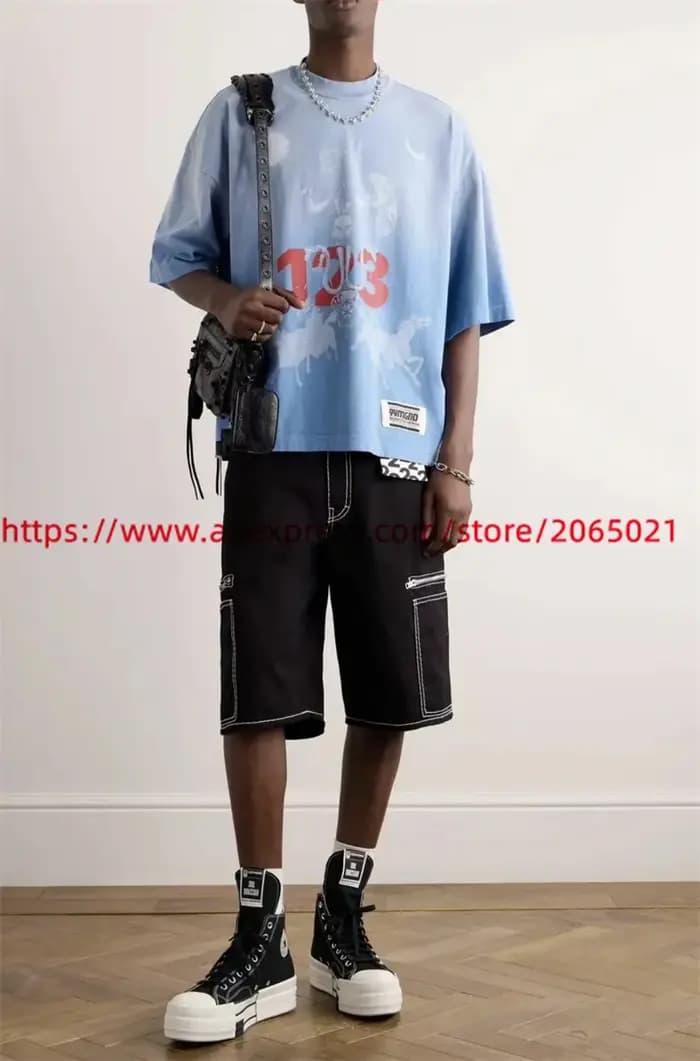 T-shirt RRRree teint bleu pour hommes et femmes
