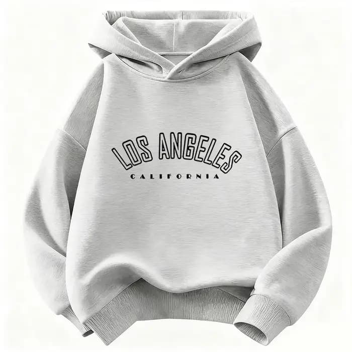 Sweat-shirt à capuche décontracté pour enfants, imprimé lettres Los Angeles, pour garçons et filles,