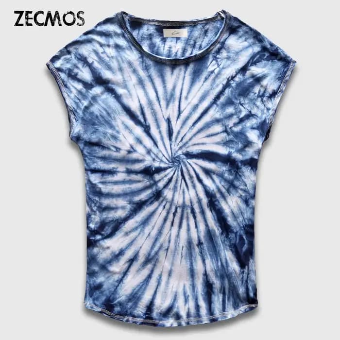 Zecmos-T-Shirt teinture pour hommes à la mode T-Shirt
