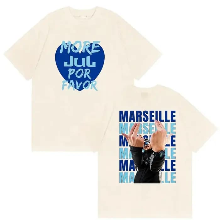 T-shirt vintage en coton de haute qualité Rapper JUL Marseille Album 2026