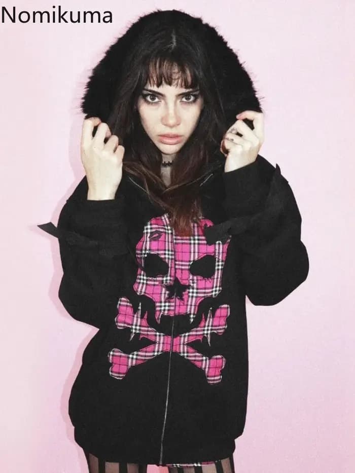 Streetwear sweat à capuche pour femme Y2k hauts 2025 Ropa Mujer mode rayé sweats