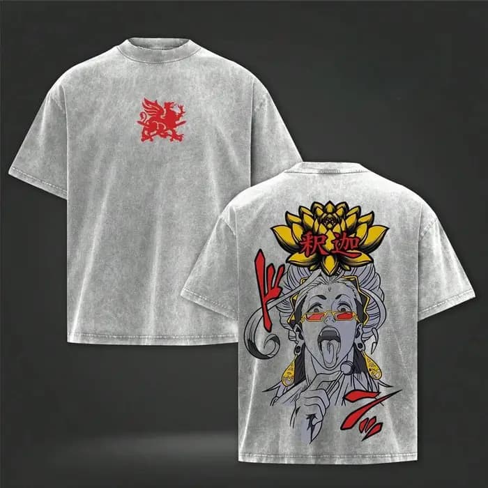 Buddha Record Of Ragnarok Anime Clothing T-shirts en coton pour hommes et femmes, T-shirt à manches