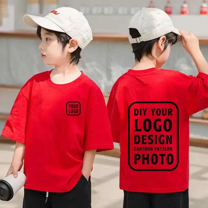 T-shirt à manches courtes en coton confortable pour garçon et fille