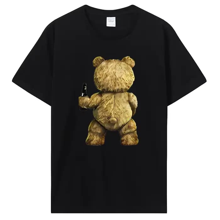 T-shirt imprimé ours en peluche à manches courtes pour hommes et femmes