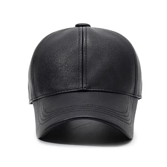 Casquette de baseball en cuir PU de luxe FS pour femme