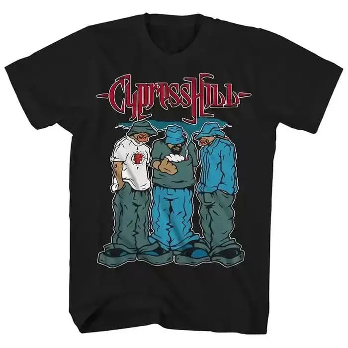 T-shirts imprimés style West Coast du groupe hip-hop américain Cypress Hill